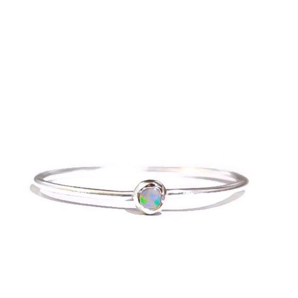 Sterling Fire Opal Ring